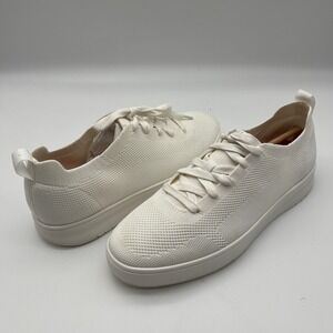 FitFlop Rally Multi-Knit Sneakers Mens US 10 White Low Top D04-024-090